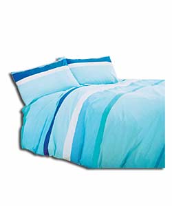 Cross Stripe Blue King Size Duvet Cover Set