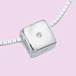 Cube Diamond Accent Pendant