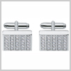 Cubic Zirconia Silver Cufflinks by Fred Bennett