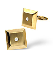 Cufflinks 0.05CT Diamond 9K Yellow Gold