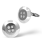 Cufflinks 0.08CT Diamond 9K White Gold