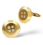 Cufflinks 0.08CT Diamond 9K Yellow Gold