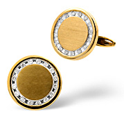 Cufflinks 0.34CT Diamond 9K Yellow Gold