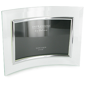 Unbranded Curved Bevelled Glass Landscape 6x4 Photo Frame