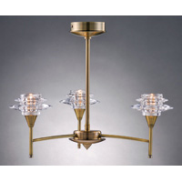 Unbranded DAHUT0375 - 3 Light Antique Brass Ceiling Light