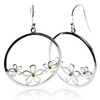 Unbranded Daisies Silver Hoop Earrings by Sea Gems