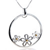 Unbranded Daisies Silver Hoop Pendant by Sea Gems