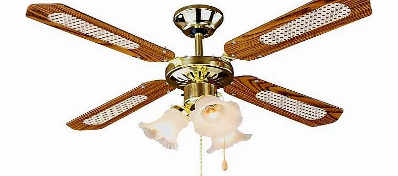 Unbranded Decorative 3 Light Ceiling Fan - Brass