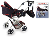 Deluxe Dolls Pram (Colour: Gray & Cream)