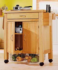 Unbranded Deluxe Rubberwood Wooden Kitchen Trolley