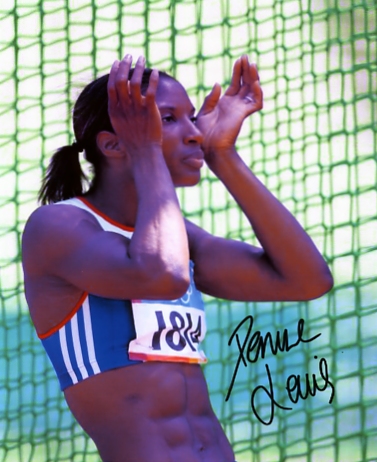 DENISE LEWIS SIGNED 10 x 8 INCH COLOUR PHOTOGRAPH