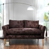 Unbranded Dexter 2 seater Sofa - Harlequin Fern Caramel - White leg stain