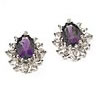 Diamond and amethyst earrings