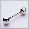 Diamond Set 4mm Bead Platinum Eyebrow Bar