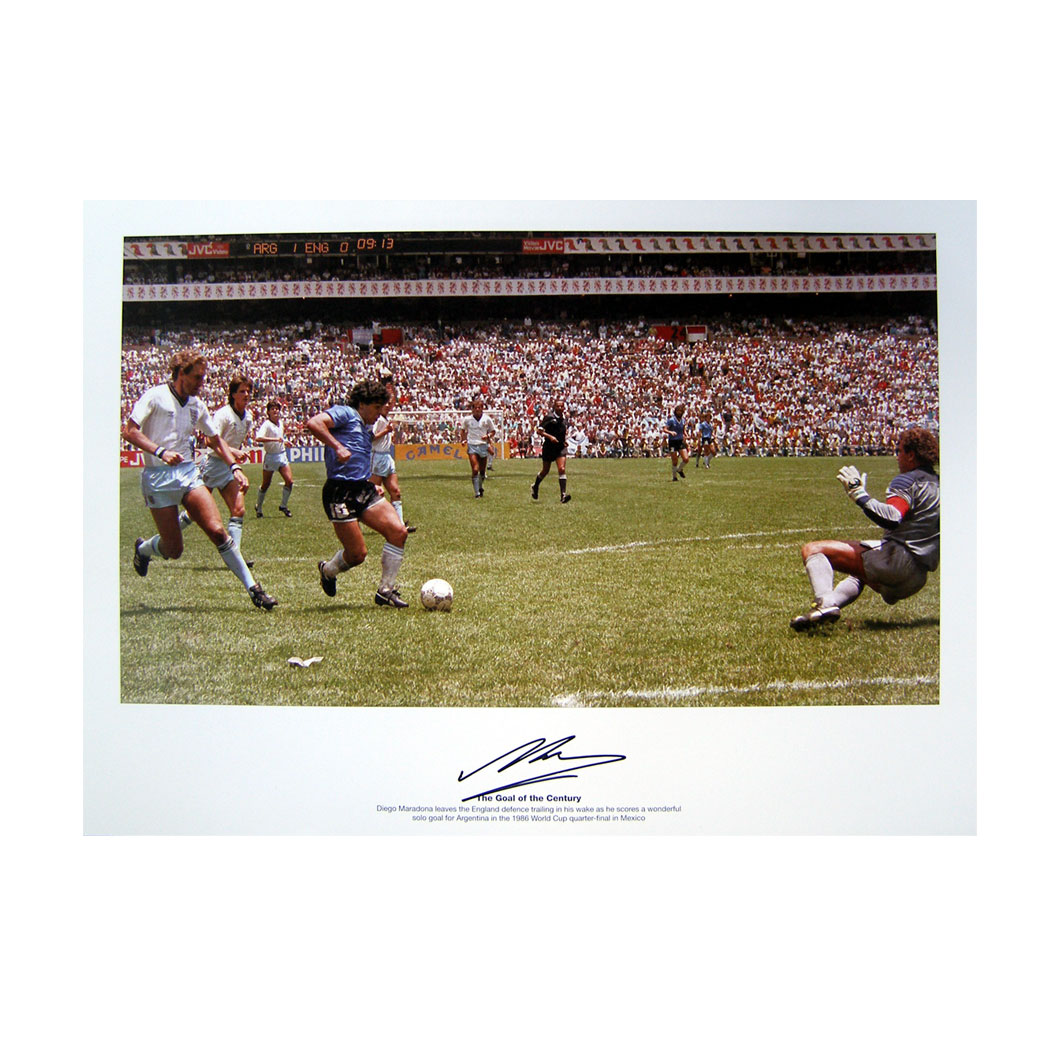 Unbranded Diego Maradona Signed Print - Goal Of The Century