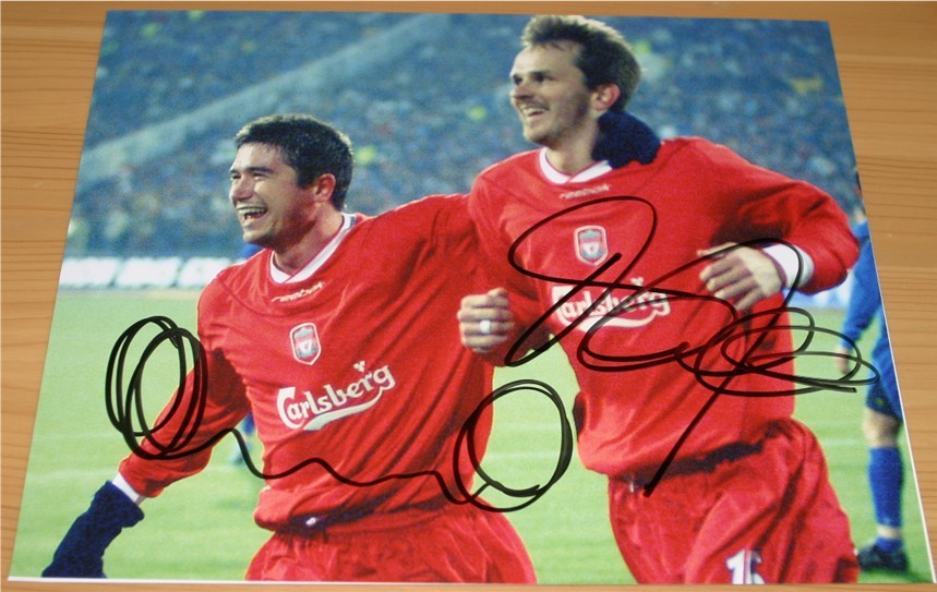 DIETMAR HAMANN and HARRY KEWELL SIGNED 10 x 8