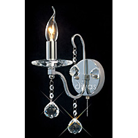 Unbranded DIIL30111 - 1 Light Crystal and Chrome Wall Light