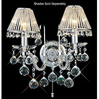 Unbranded DIIL30132 - 2 Light Crystal and Chrome Wall Light