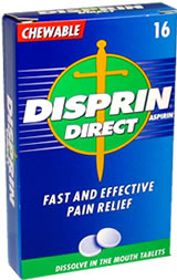 Dispersible tablet containing Aspirin 300mg. Mild