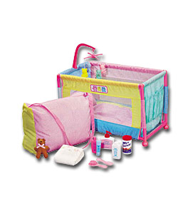 Dolls Travel Cot & Accessories