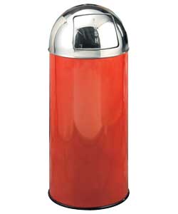 Dome 30 Litre Red Push Bin