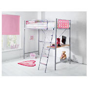 Unbranded Domino High-Sleeper, Pink with Silentnight Poppy