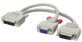 Unbranded DVI-I Male to DVI-D Female   VGA Female Splitter