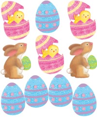 Unbranded Easter Mini Glitter Cut Out Assortment PK10