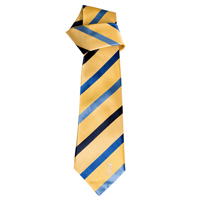 Unbranded ECB Military Stripe Silk Tie - Gold/Navy.