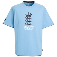 ECB Official England Cricket Cut Logo Tee - Storm.