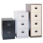 Economy 2 Drawer Metal Filing Cabinet-Black