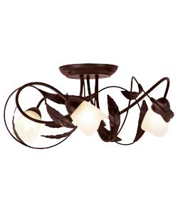 Unbranded Elana Chocolate 3 Light Semi Flush