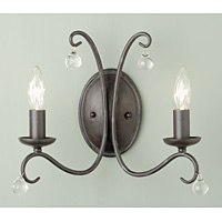 Unbranded ELBM2 - 2 Light Rustic Bronze Wall LIght