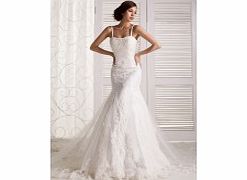 Unbranded Elegant Luxurious Straps Satin Tulle Chapel