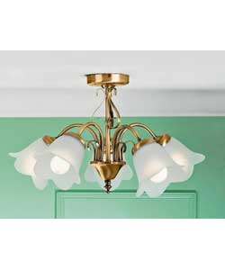 Elise 5 Light Antique Brass Ceiling Fitting