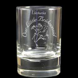 Etched Cartoon Juice Glass Flowergirl