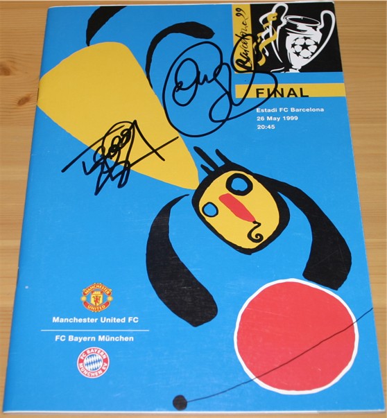 EURO 99 FINAL PROGRAMME - SIGNED SOLSKJAER and