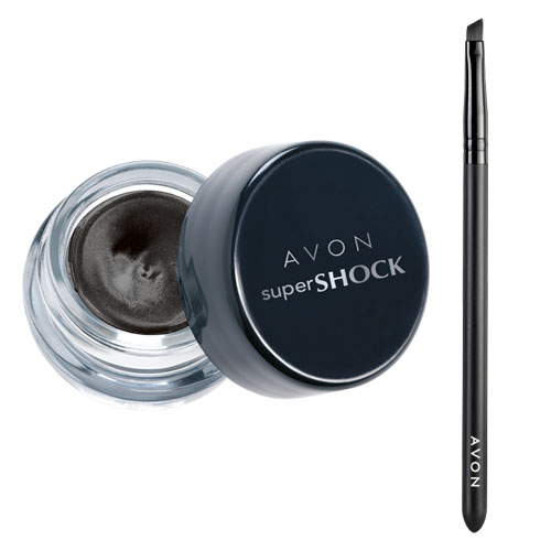 Unbranded Eyeliner Brush and Supershock Eye Liner in