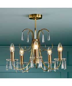 Unbranded Fabienne Brass 5 Light Chandelier