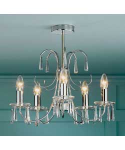 Unbranded Fabienne Chrome 5 Light Chandelier