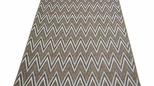 Unbranded Fairmont Flatwave Zigzag Rug 120x170cm - Chocolate