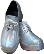 Unbranded Fancy Dress - 70s SILVER MENS Platform Shoes