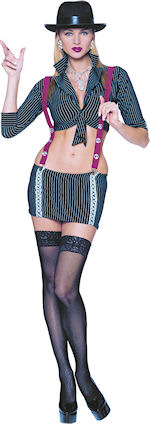 Unbranded Fancy Dress - Adult Gangsta`Girl Costume Small