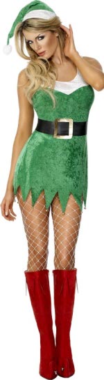 Unbranded Fancy Dress - Adult Santa` Little Helper Costume GREEN Small