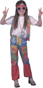 Fancy Dress - Child Flower Power Costume Age: 3-5 110cm