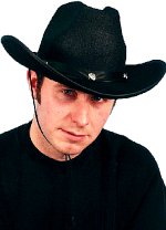 Unbranded Fancy Dress Costumes - BLACK Felt Studded Band Cowboy Hat