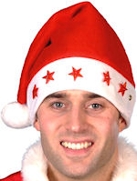 Fancy Dress Costumes - Economy Flashing Stars Santa Hat