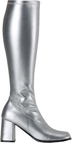 Unbranded Fancy Dress Costumes - Women` Go-Go Boots - Silver Shoe Size 5.5