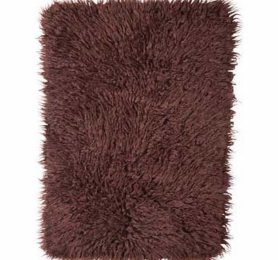 Unbranded Faux Flokati Rug - 100 x 75cm - Chocolate