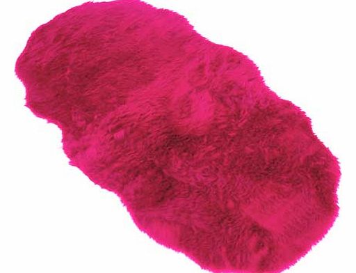 Unbranded Faux Fur Double Sheep Shape Rug - Fuchsia - 75 x